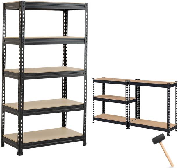 Robustt Iron Rack Shelves Metal Storage Stand For Shop 175kg limit Per Shelf-63HX24Wx12D Iron Wall Shelf