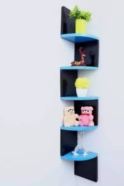 INDIAN DECOR SZY Zig zag rack shelf for your room's corner Engineered Wood Display Unit