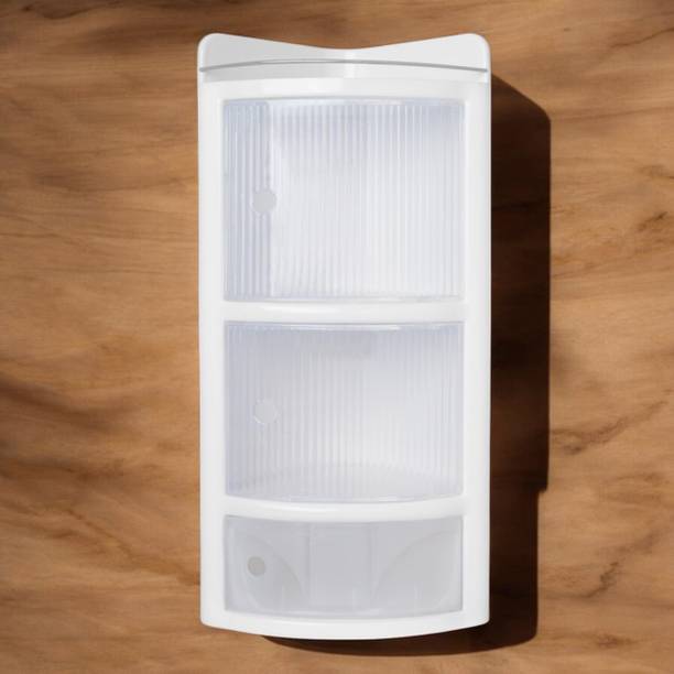 Bath Queen Bathqueen Best Heavy Plastic Corner rack shelf White Plastic Wall Shelf