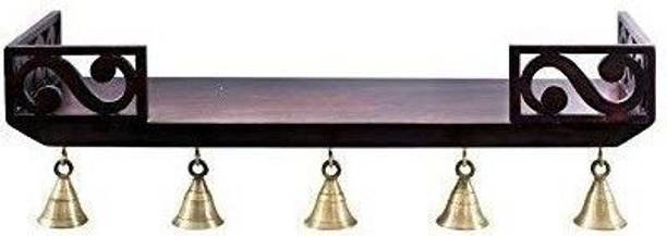 SMCRAFTS Wooden Handmade MDF Wall Shelf, Pooja Mandir, Home Temple Floating Shelves MDF (Medium Density Fiber) Wall Shelf