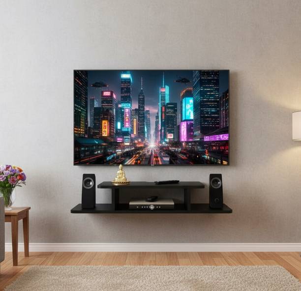 CHARMWUD wooden set top box holder TV wall shelf for living room Engineered Wood TV Entertainment Unit