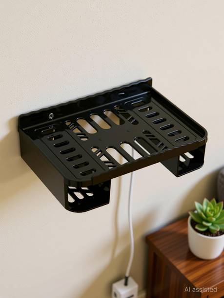 Jantrex TV Set Top Box Stand With Remote Holder Wall Mount Shelf DTH Stand For Wi-Fi Y Plastic Wall Shelf