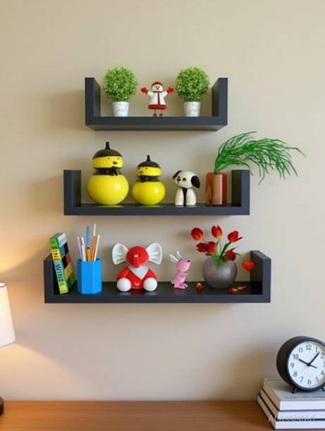 ANTIQUE MART Wall Shelf Wall Mount Wall Shelves For Living Room Home Décor MDF (