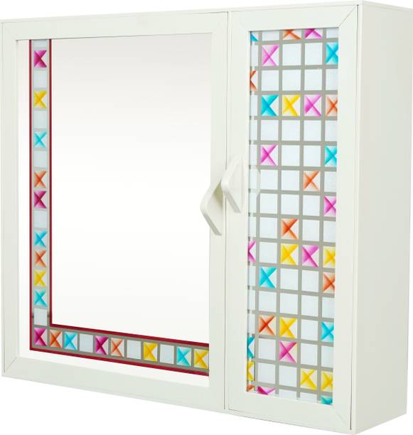 PGen Medium Size(16x18x4.5) Dual Door Luxury Acrylic Designer Cabinet Bathroom Mirror Plastic Wall Shelf