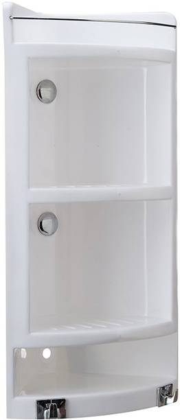 CIPLA PLAST Multipurpose Plastic Bathroom Corner Cabinet Extra Large | WHITE Plastic Wall Shelf