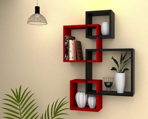 Mark Wood New Wall Mount New Plus Shaped Engineered Wood Display Unit