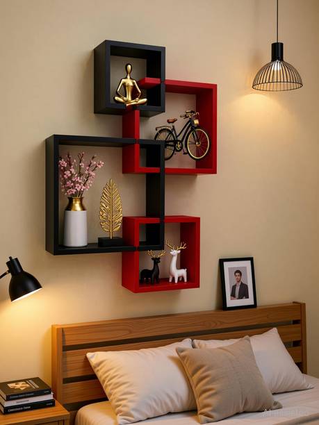 classiconline Premium Wall Rack Shelf for Living Room Bedroom Decor MDF (Medium Density Fiber) Wall Shelf