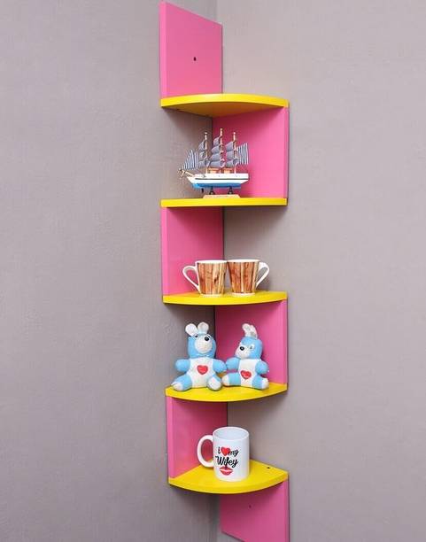 Wold Export Wall shelf Zig zeg shelves corner rack shelf Wooden Wall Shelf