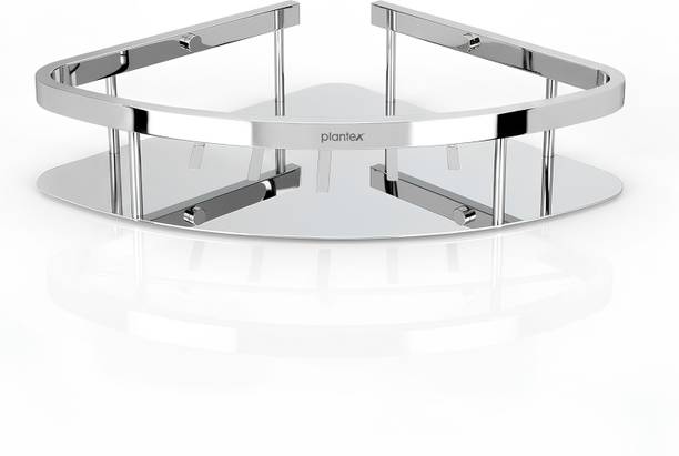 Plantex 304 Stainless Steel Corner/Bathroom Shelf/Kitchen Shelf/Wall Mount (9x9 Inches) Stainless Steel Wall Shelf