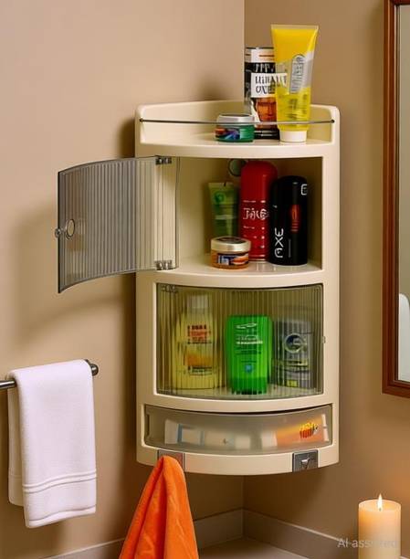 URBAN CHOICE corner shelf cabinet for bathroom Plastic Wall Shelf