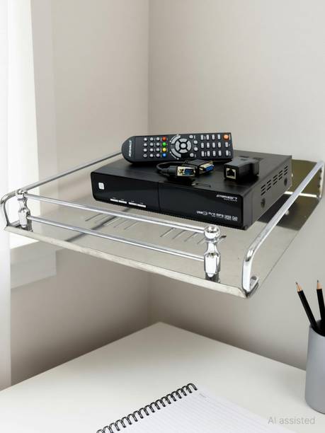 Kapple Stainless Steel multipurpose shelf Setup Box Stand Wi-Fi Router (Pack of 1 Pc) Stainless Steel Wall Shelf