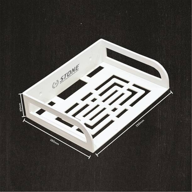 STONE ABS White Setup Box Stand Wi-Fi Router Holder Setup BoxWall Mount Plastic Wall Shelf