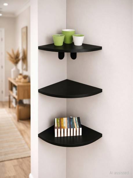 NV HANDICRAFTS NV HANDICRAFTS Multi-Purpose Corner Wall Shelf (3 Tier) MDF (Medium Density Fiber) Wall Shelf