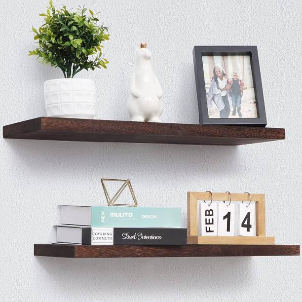 TreeEdge Arts Floating Shelves, 24 Inch Wall Shelf Set of 2, Rustic Wood Shelves Wooden Wall Shelf