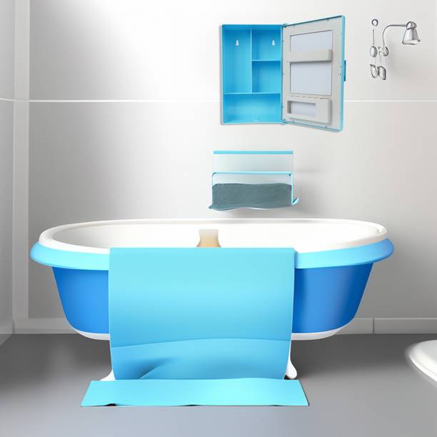 PGen Small Size Compact Multipurpose Bathroom Mirror Cabinet Wall Hung for Storage Polypropylene Wall Shelf