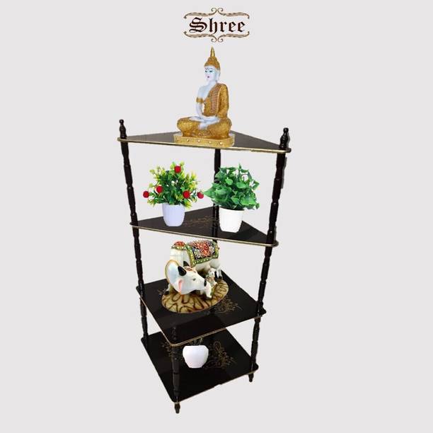Shree Enterprises 2+2 Wooden corner shelf stand (home decoration material) for living room,bedroom Wooden Wall Shelf