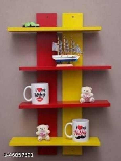 NationalArts NA1523 wooden wall shelf wall hanging wall decor floating mounted Wooden Wall Shelf
