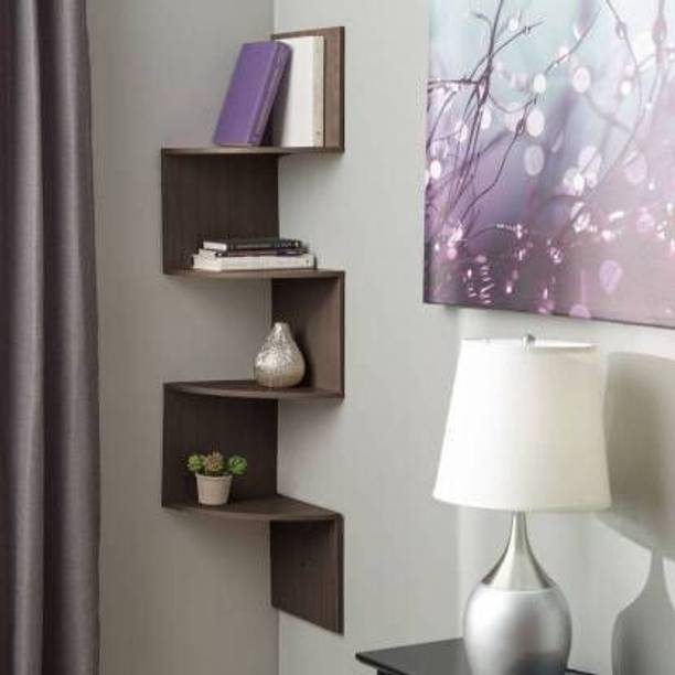 Lamour Arts Wooden Wall Mount Corner Wooden Wall Shelf