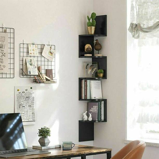 Arham Handicraft WALL SHELF AMOUNT ZIG-ZAG FLOATING BY WALL HANGING MDF (Medium Density Fiber) Wall Shelf