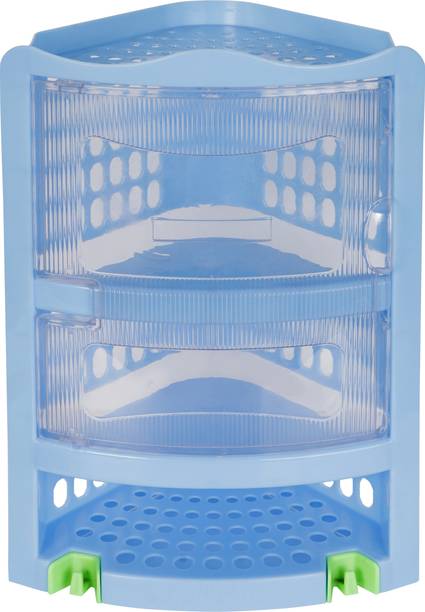 Sukhson India Bathroom Corner Extra Large Corner Cabinet Multipurpose Kitchen Storage Rack Plastic Wall Shelf