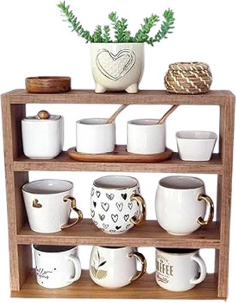 murad enterprises Handcrafted Wooden Kitchen Rack Shelf: Organize in Style Wooden Wall Shelf