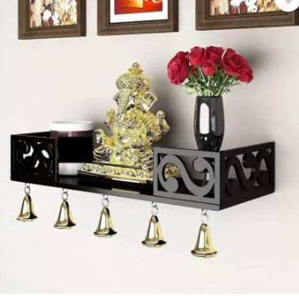 woodinzo Wall Temple home mandir pooja ghar Wall shelf hanging mounted floating MDF (Medium Density Fiber) Wall Shelf