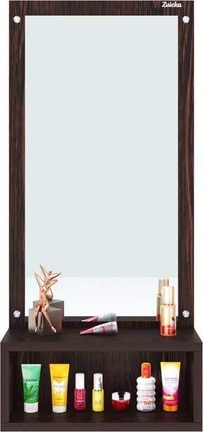 Zuicka Elegance Dressing Mirror Wooden, Glass Wall Shelf