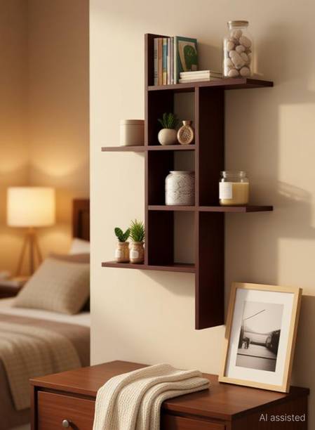 AmiFullshine wooden wall shelf wall hanging wall decor mounted floating Wooden Wall Shelf