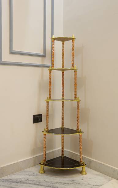 DPH Cosco Wooden Corner, Multipurpose, Wall Corner Table,for living room, Home Decor Wooden, Aluminium Wall Shelf