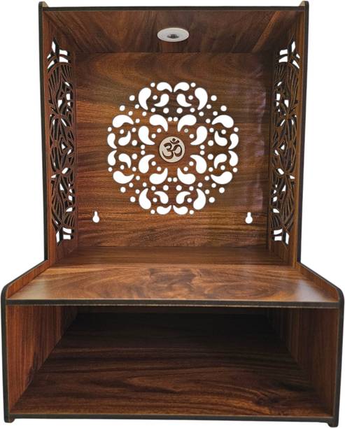 blazecarve Pooja Stand MDF (Medium Density Fiber), Wooden Wall Shelf