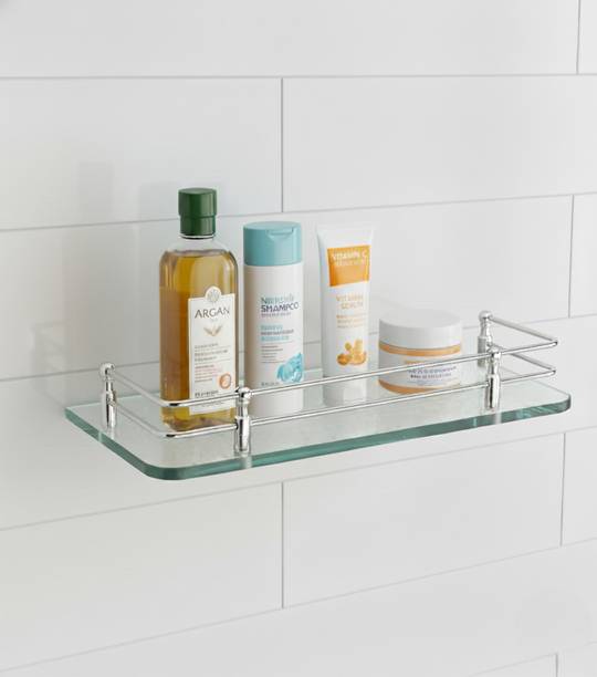Auraview Square 9x6inch Shelf 1 Transparent Glass Wall Shelf
