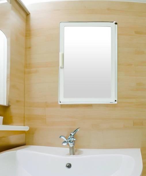 PGen SMALL MINI COMPACT BATHROOM WALL CABINET SHELF STORAGE & ORGANISER WITH MIRROR Polypropylene Wall Shelf