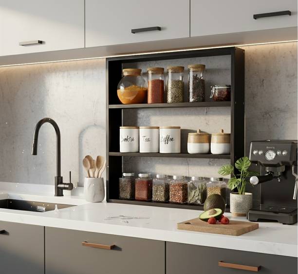 NP HANDICRAFT Kitchen Wall Shelf 3-Tier MDF (Medium Density Fiber) Wall Shelf