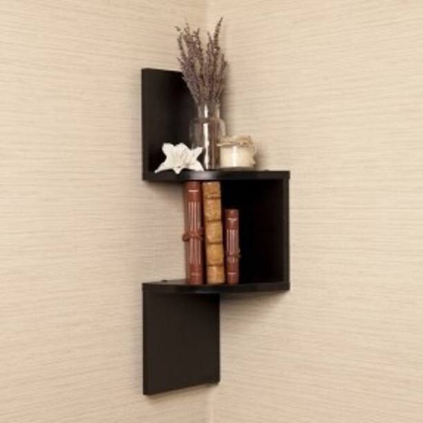 Motherspicesco Wooden Wall Shelf ZIG ZAG Corner Wall Shelf Wooden Wall Shelf