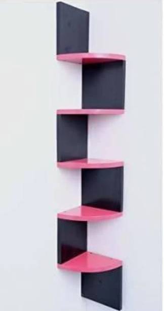TFS Corner Wall Mount Shelf unit Zigzag Shape / Book Shelf / Wall Decoration MDF (Medium Density Fiber) Wall Shelf