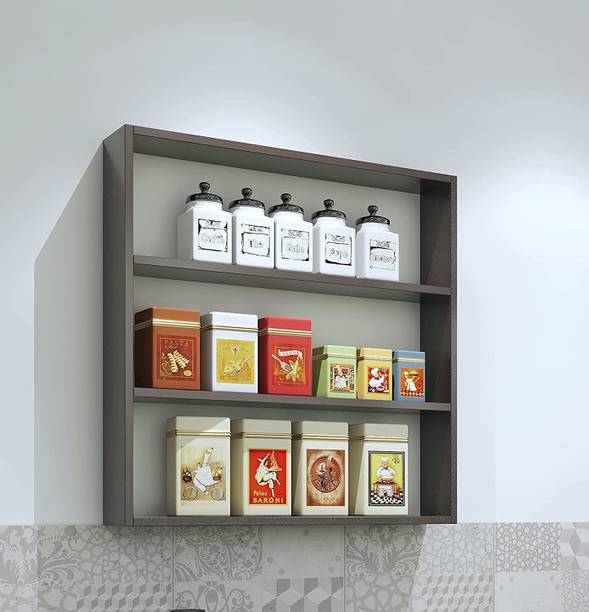 Carvedcreations Containers Kitchen Rack Wood Wood Kitchen Wall Shelf Rack
