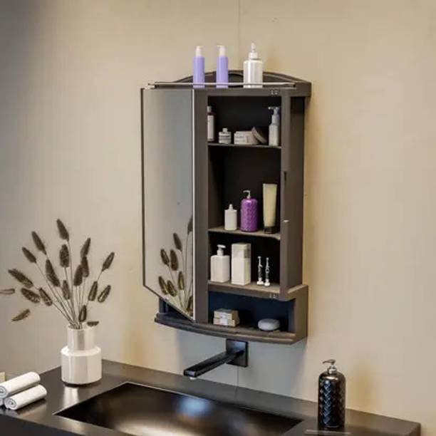 iSTAR Plastic Premium Multipurpose Wall Mounted Storage Cabinet with Mirror,Prime Look Plastic Wall Shelf