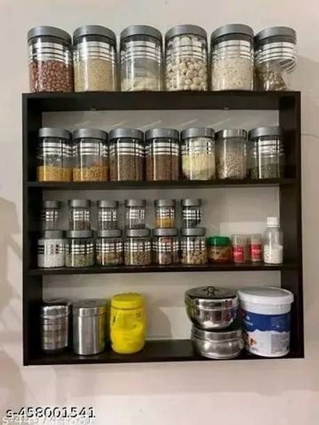 Zafiro Containers Kitchen Rack Wood Wooden Wall Mounted Shelves for Kitchen / Kitchen Storage Shelf / Wall Shelf