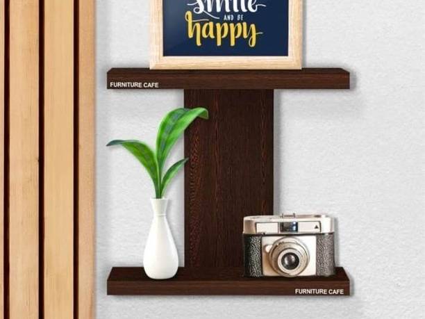 NATIONALDECOR NEW IRACK I-Shape 2 Shelf Wall Shelf Wooden Wall Shelf