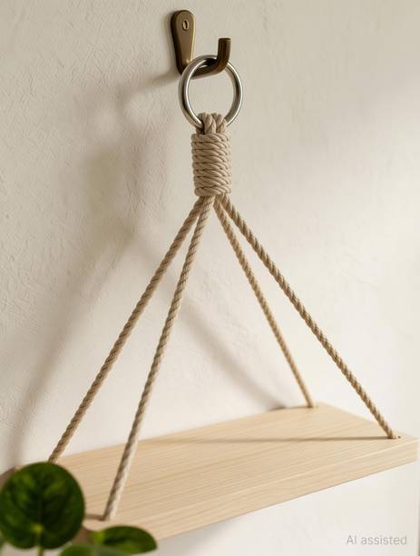woodenlife Decorative Floating Shelf for Home Decor, Plants & Pooja wh-120 Wooden Wall Shelf