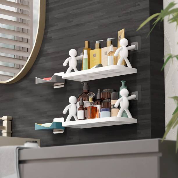 VRDH Self Adhesive Multi-Purpose Wall Hanging BATHROOM floating Shelf Regular Organizer