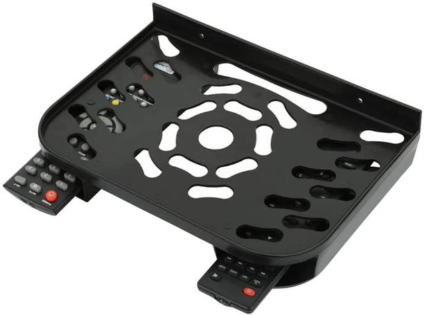 SEE INSIDE Premium TV Setup Box Stand Holder with Double Remote Holder Wall Shelf प्लास्टिक वॉल शेल्फ