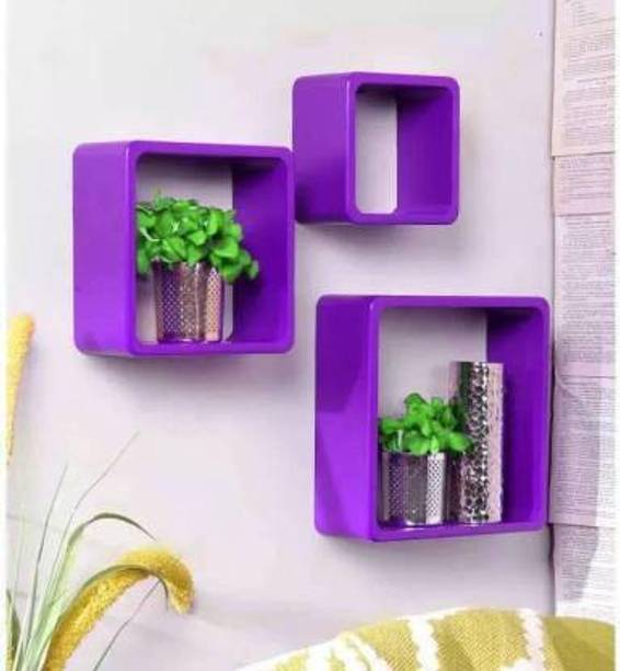 SIWOZ square Wall Shelf Beautiful Floating Wall Racks Shelves Living & Bed Room Decor MDF (Medium Density Fiber) Wall Shelf