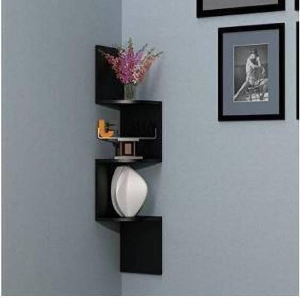 MDSWool MDF Zig ZAG Corner Wall Mount Shelf Unit/Racks and Shelves/Wall Shelf MDF (Medium Density Fiber) Wall Shelf