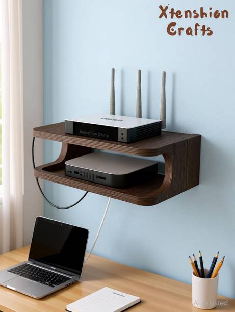Xtenshion Crafts setup box stand and Remote Wifi Stand Wall Hanging wall Shelves wall stand Wooden Wall Shelf