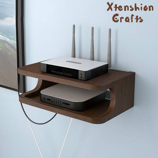 Xtenshion Crafts setup box stand and Remote Wifi Stand Wall Hanging wall Shelves wall stand Wooden Wall Shelf