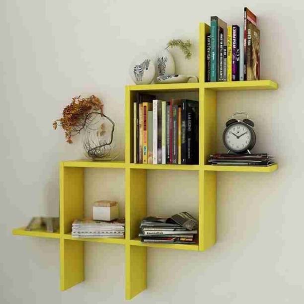 Hindwood wooden wall self new plus yellow Wooden Wall Shelf