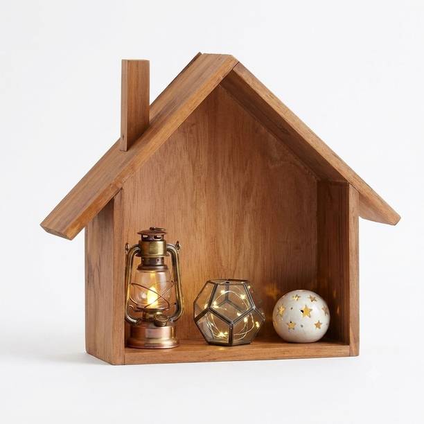 classiconline Hut Wall Shelf |for Living Room, Bedroom, Kids Room & Home Decor Wooden Wall Shelf