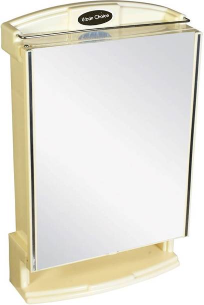 URBAN CHOICE Washbasin Mirror Bathroom Organizer, Medicine Cabinet Plastic Wall Shelf