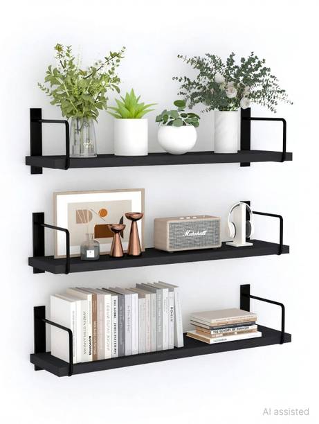 kassar 3 wall shelves hanging rack MDF (Medium Density Fiber) Wall Shelf